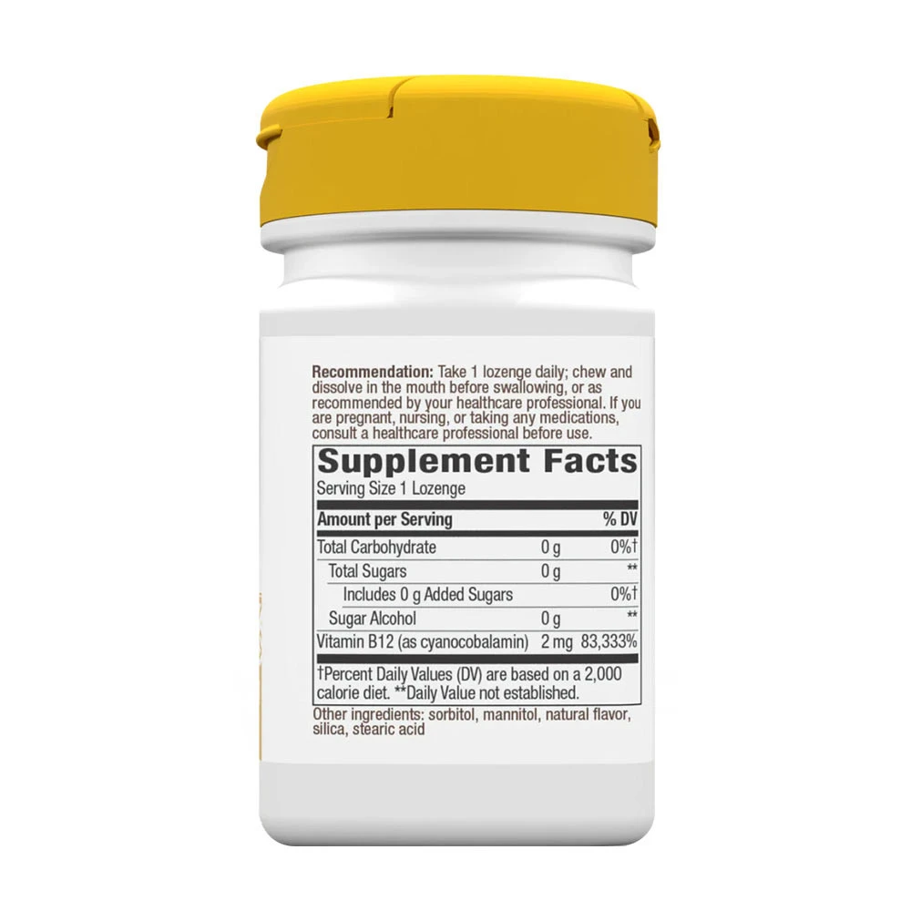 Natures Way - Vitamin B12 Lutschtabletten, Kirschgeschmack (100 Stück) – Bild 4