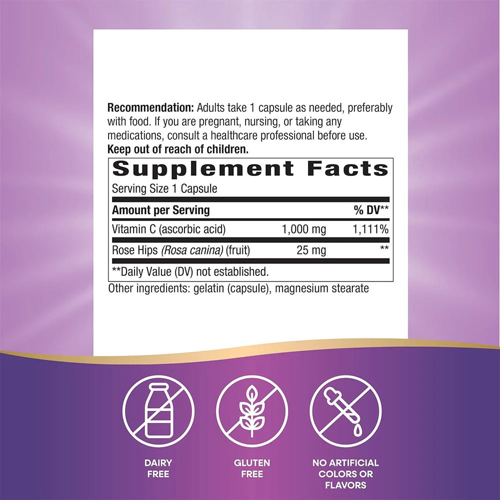 Natures Way - Vitamin C mit Hagebutten (250 Kapseln) – Bild 8