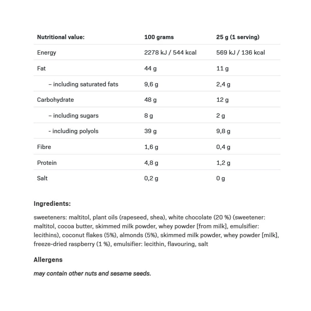 Allnutrition - Nutlove, Weiße Schokolade mit Himbeere - 500g – Bild 6