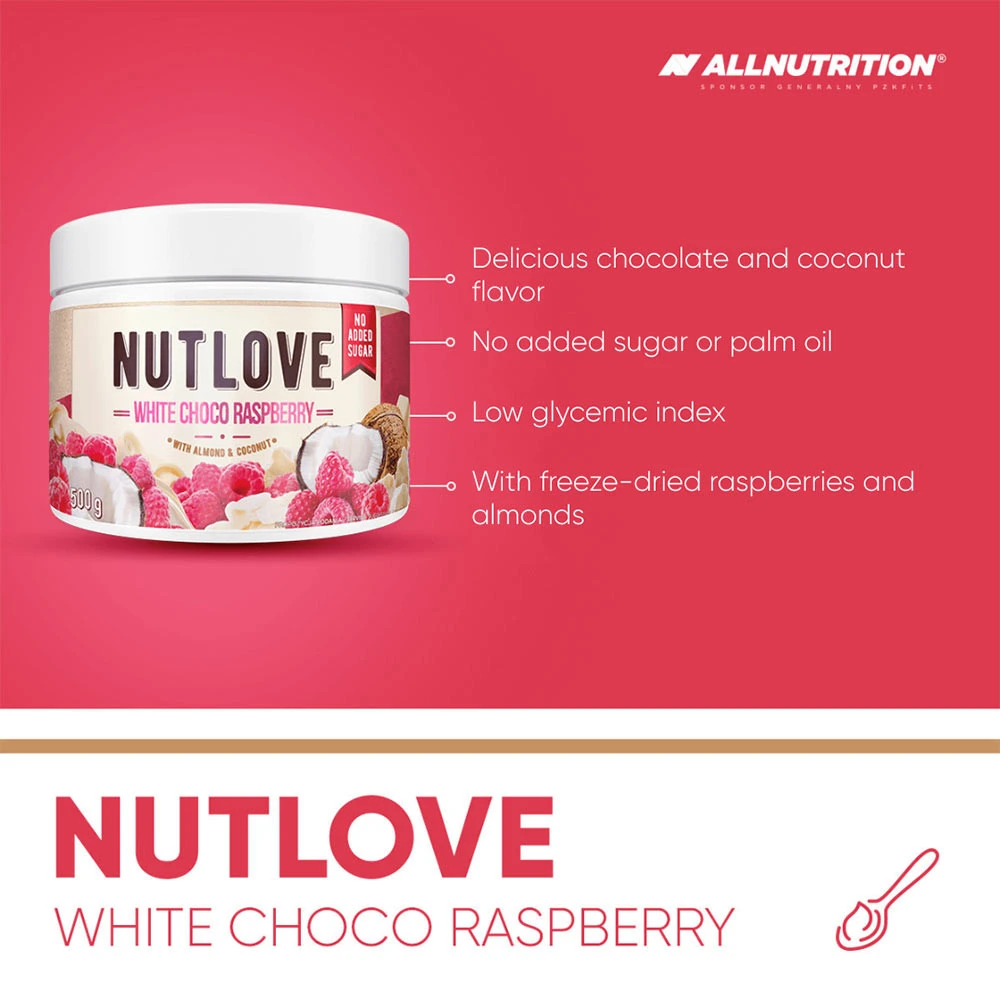 Allnutrition - Nutlove, Weiße Schokolade mit Himbeere - 500g – Bild 7