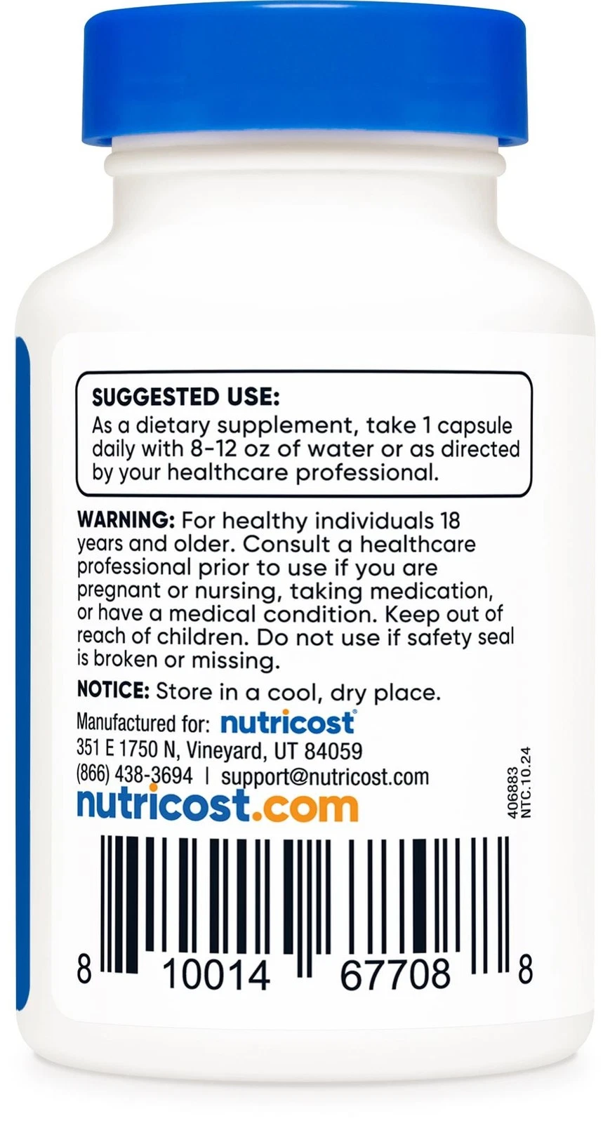 Nutricost Vitamin B2 Riboflavin 400 mg (30 Kapseln) – Bild 3