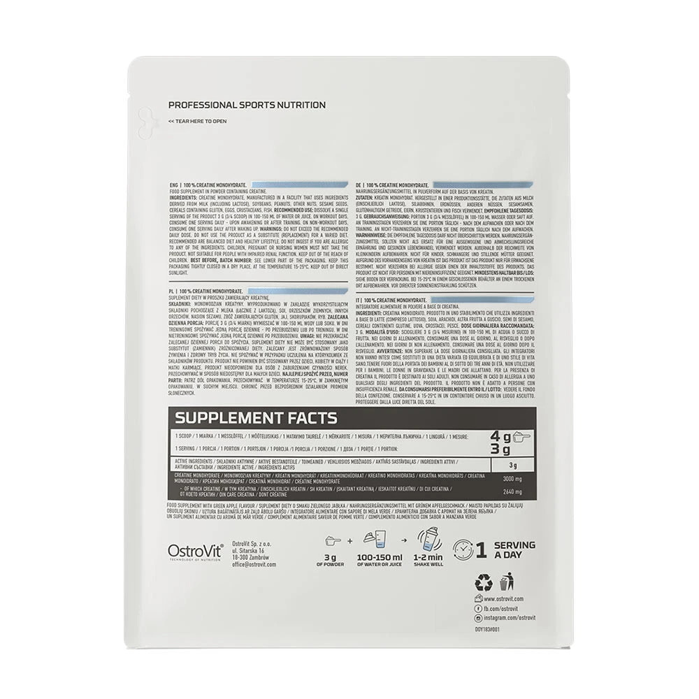 OstroVit - OSTROVIT Kreatinmonohydrat Natur (500 g) – Bild 7