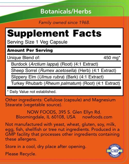 NOW Foods - Ojibwa-Kräuterextrakt, 450 mg - 180 Kapseln – Bild 3