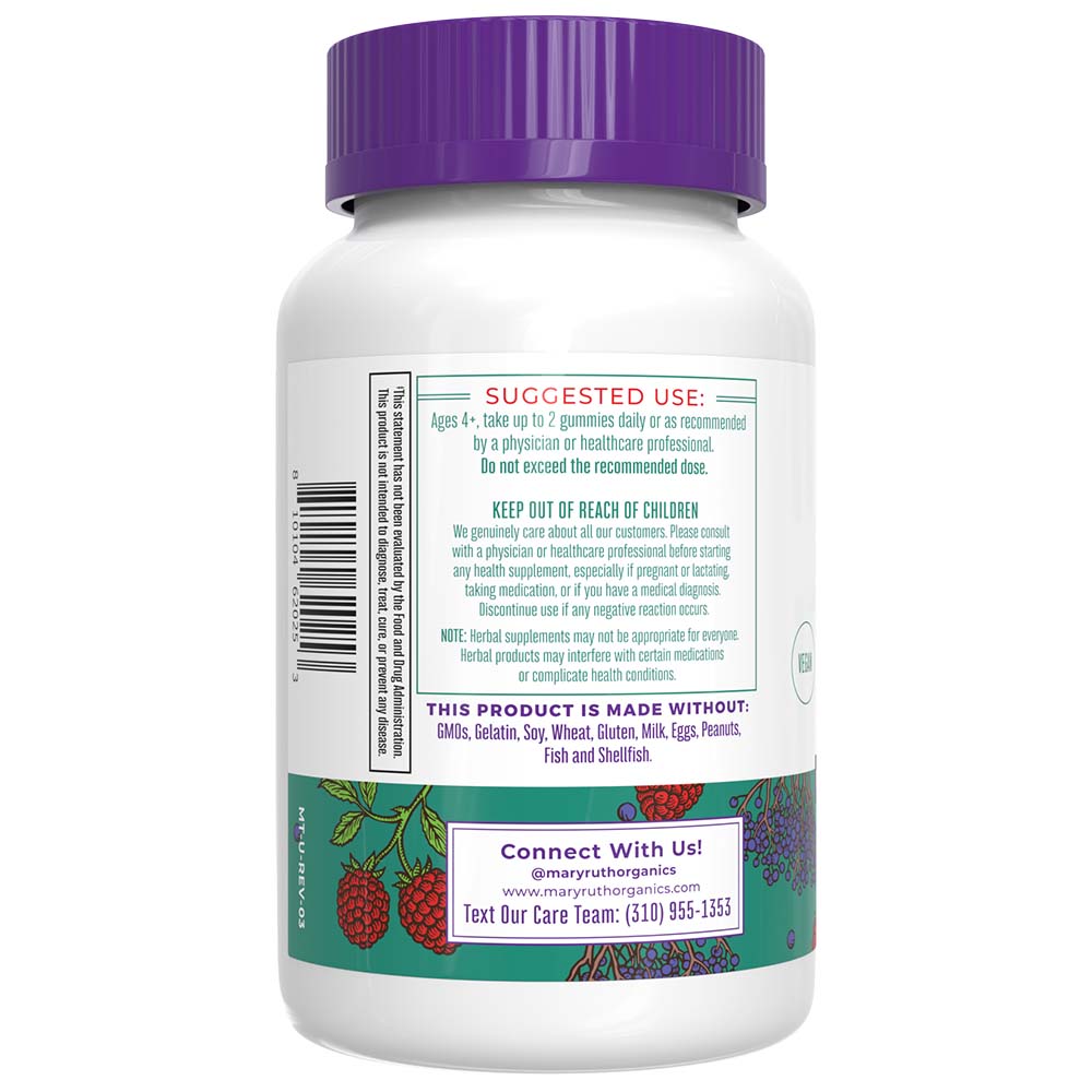 MaryRuth Organics - Ökologische Immun-Gummibärchen für Kinder, gemischte Beeren - 60 Stück – Bild 3