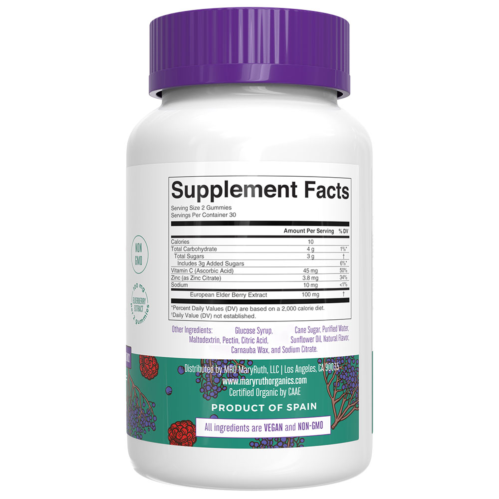 MaryRuth Organics - Ökologische Immun-Gummibärchen für Kinder, gemischte Beeren - 60 Stück – Bild 4
