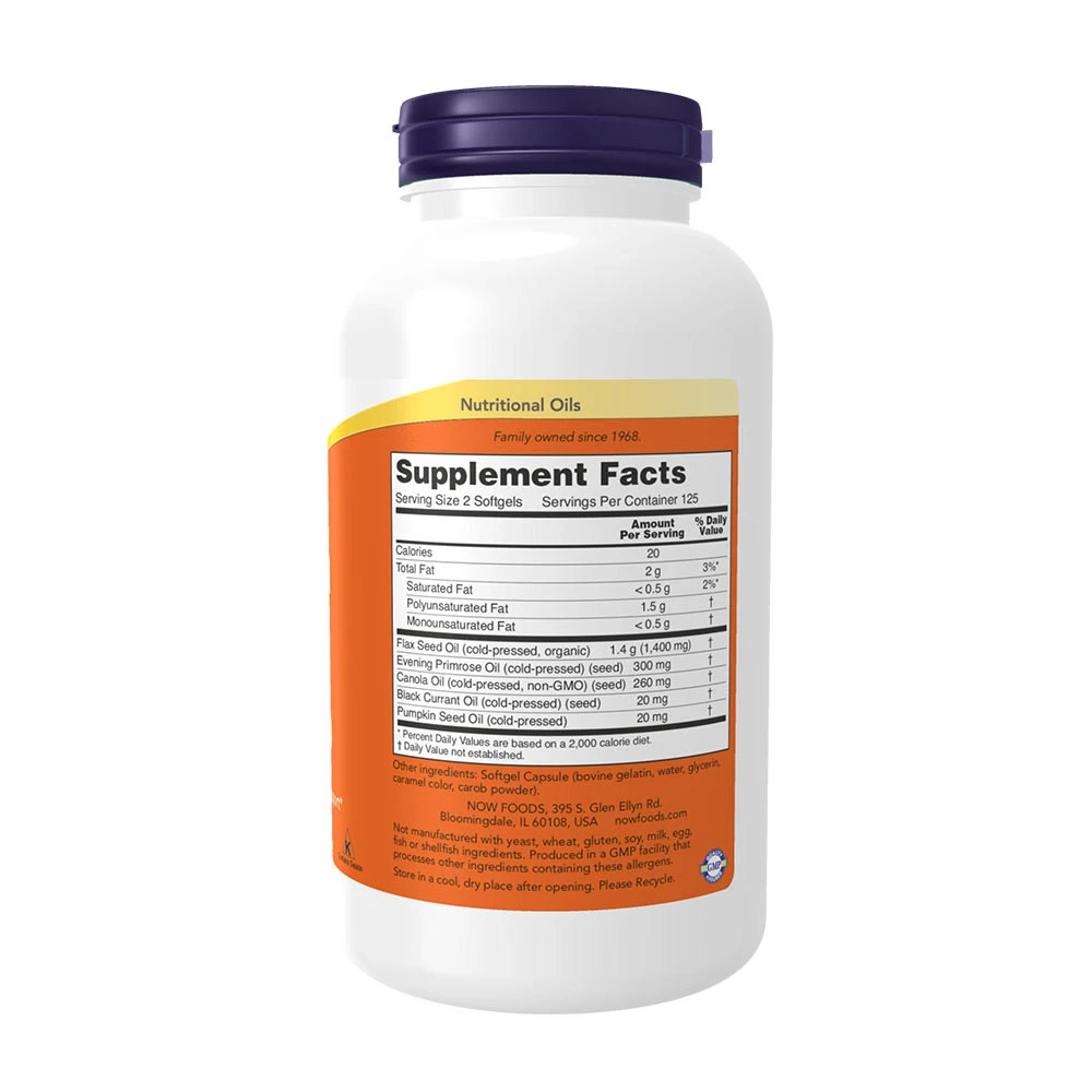 NOW Foods - Omega 3-6-9, 1000 mg - 250 Weichkapseln – Bild 4