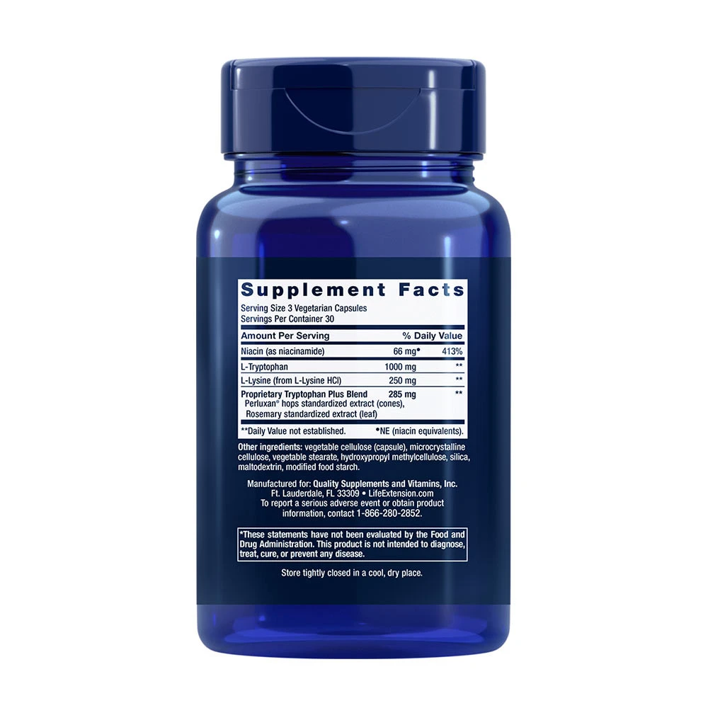 Life Extension - Optimiertes Tryptophan Plus - 90 Kapseln – Bild 2