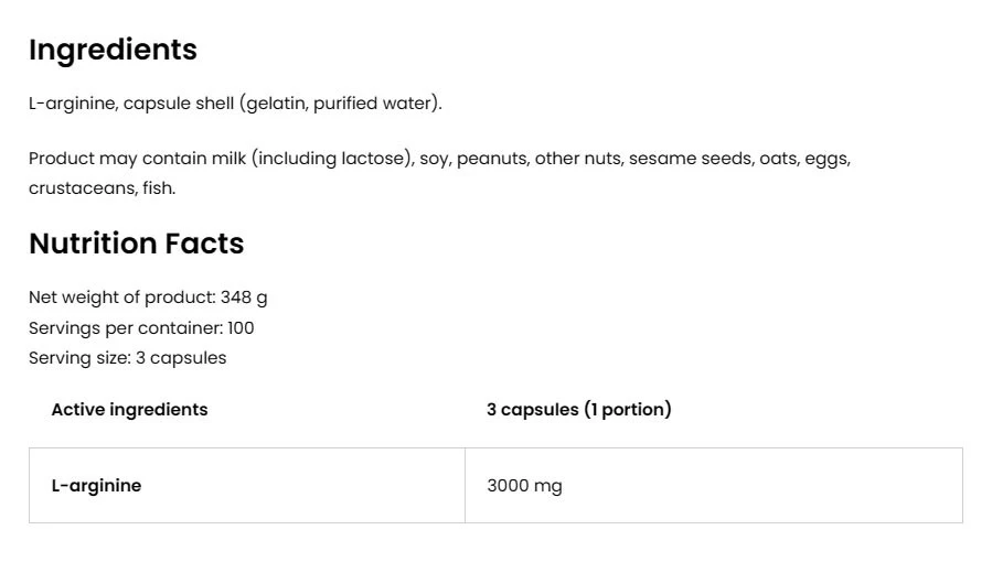 OstroVit - OstroVit Arginin 3000 (300 Kapseln) – Bild 2