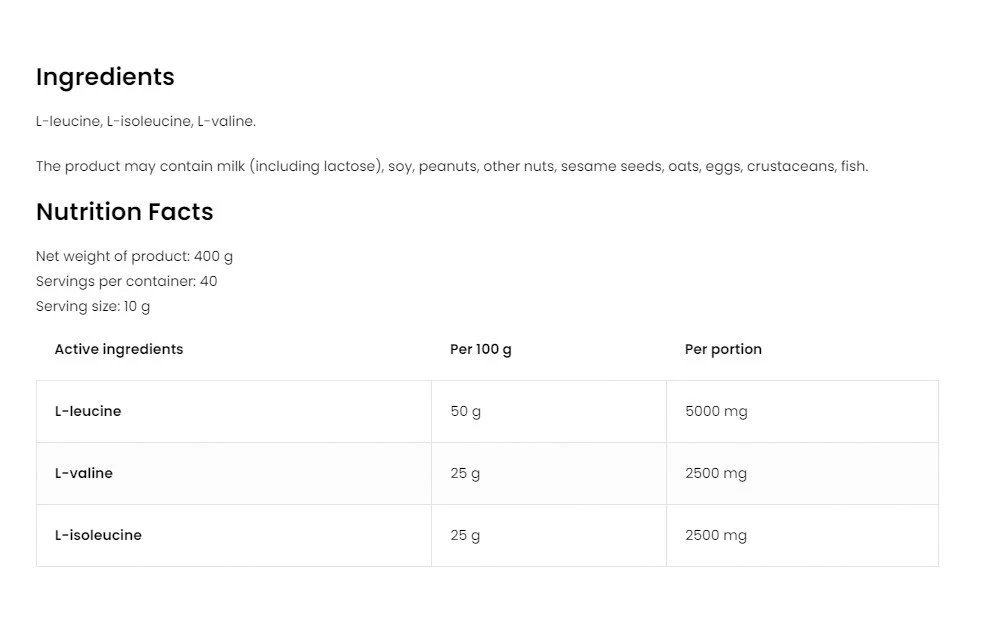 OstroVit - OstroVit BCAA 2-1-1 (400 g, Natur) – Bild 4