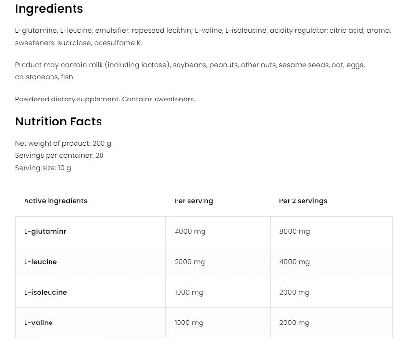 OstroVit - OstroVit BCAA + Glutamin (200 g, Grapefruit) – Bild 4