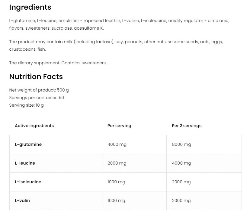 OstroVit - BCAA + Glutamin (500 g, Orange) – Bild 5