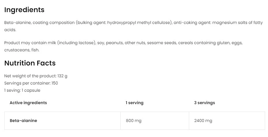OstroVit - Beta-Alanin 2400 mg (300 Kapseln) – Bild 5