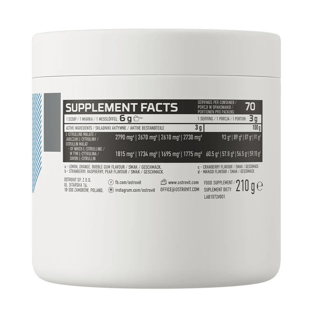 OstroVit - OstroVit Citrullin Pulver (210 g, Orange) – Bild 7