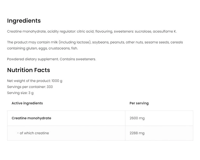 OstroVit - Kreatinmonohydrat Cola (1000 g) – Bild 5