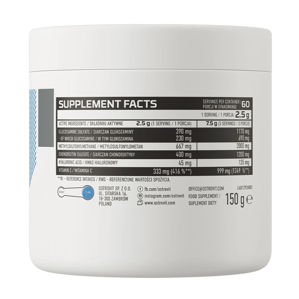 OstroVit - Glucosamin + MSM + Chondroitin Pulver (150 g, Himbeere) – Bild 5