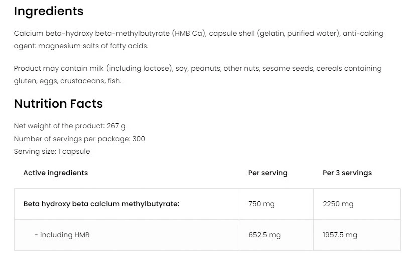 OstroVit - OstroVit HMB 2250 mg (300 Kapseln) – Bild 2