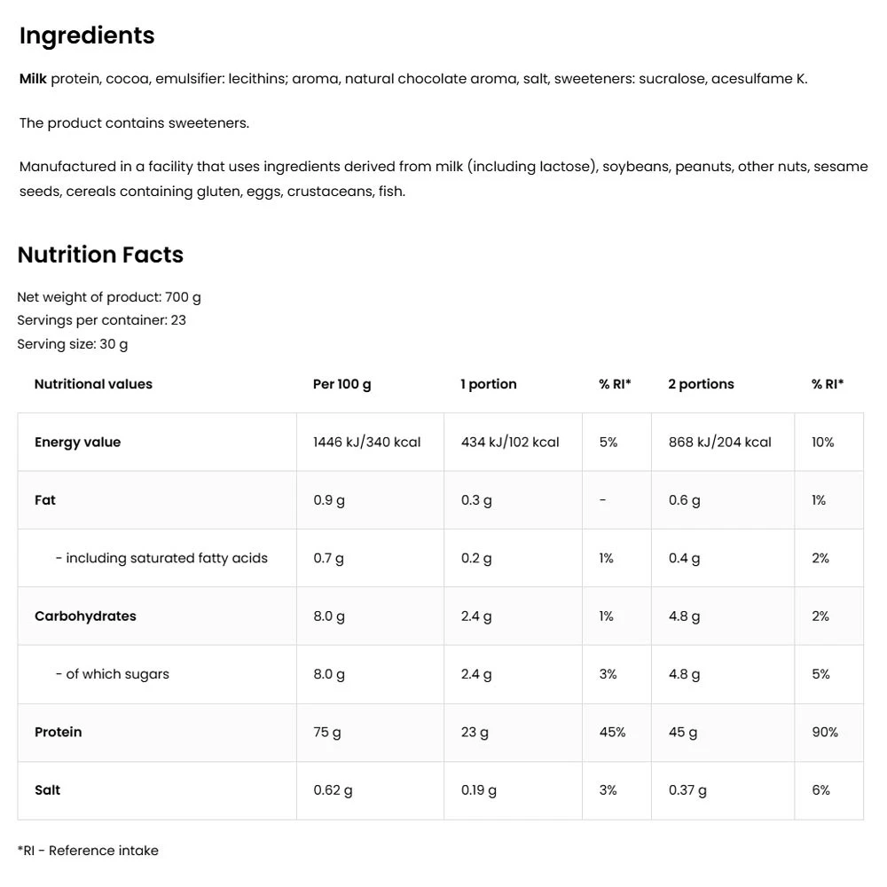 OstroVit - Mikellares Kasein (700 g, Schokolade) – Bild 4