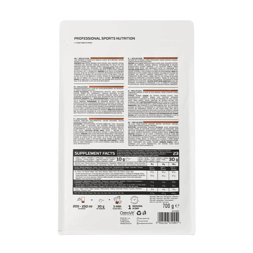 OstroVit - Mikellares Kasein (700 g, Schokolade) – Bild 9