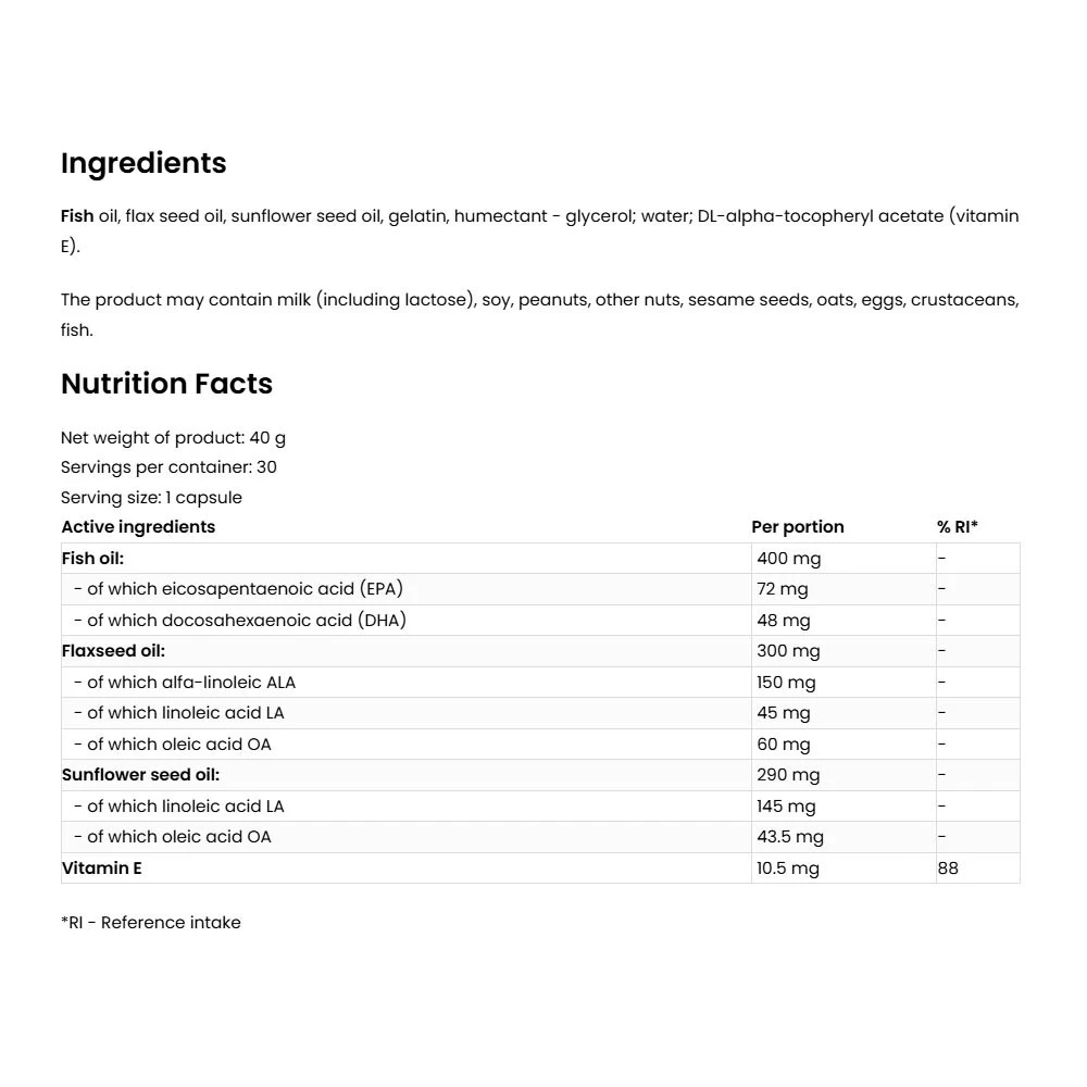 OstroVit - Omega 3-6-9 (30 Kapseln) – Bild 2