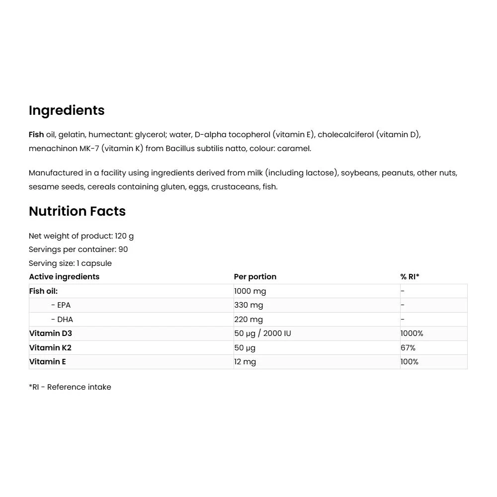 OstroVit - Omega 3 D3 + K2 (90 Kapseln) – Bild 5