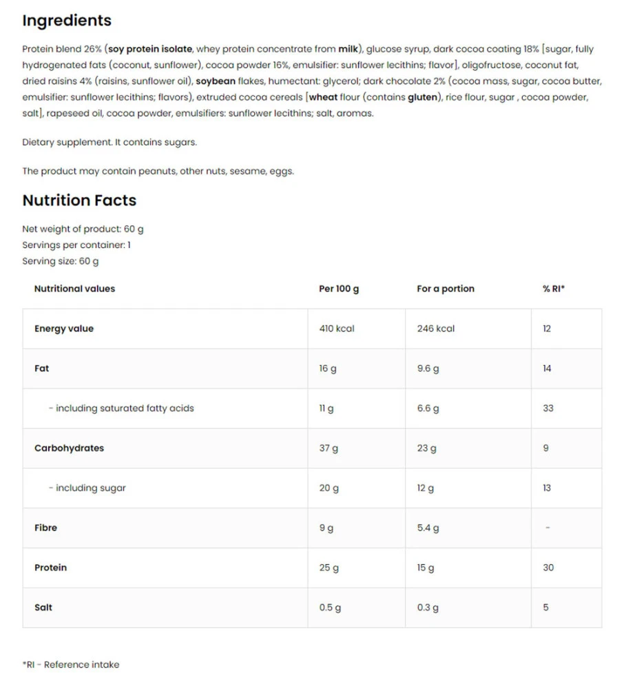 OstroVit - THE BAR (60 g, Schokolade) – Bild 4