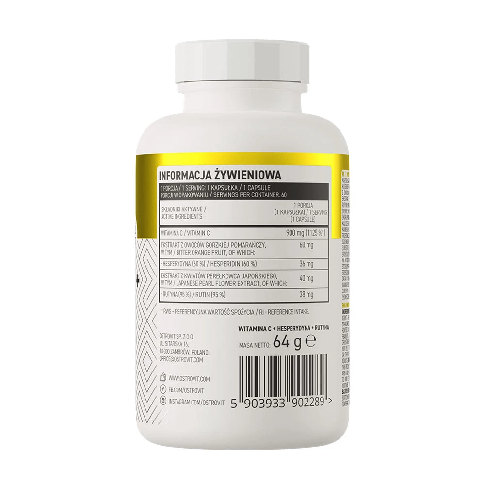 OstroVit - Vitamin C + Hesperidin + Rutin (60 Kapseln) – Bild 6