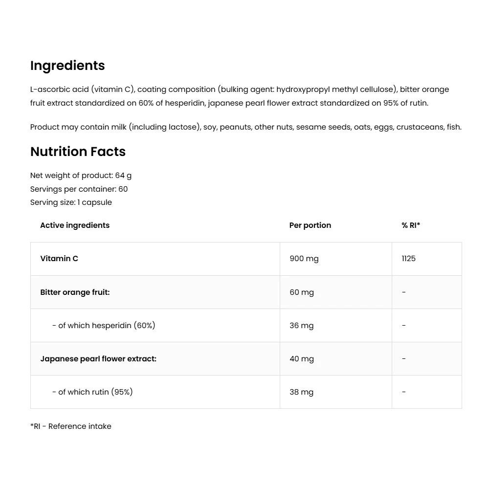 OstroVit - Vitamin C + Hesperidin + Rutin (60 Kapseln) – Bild 7