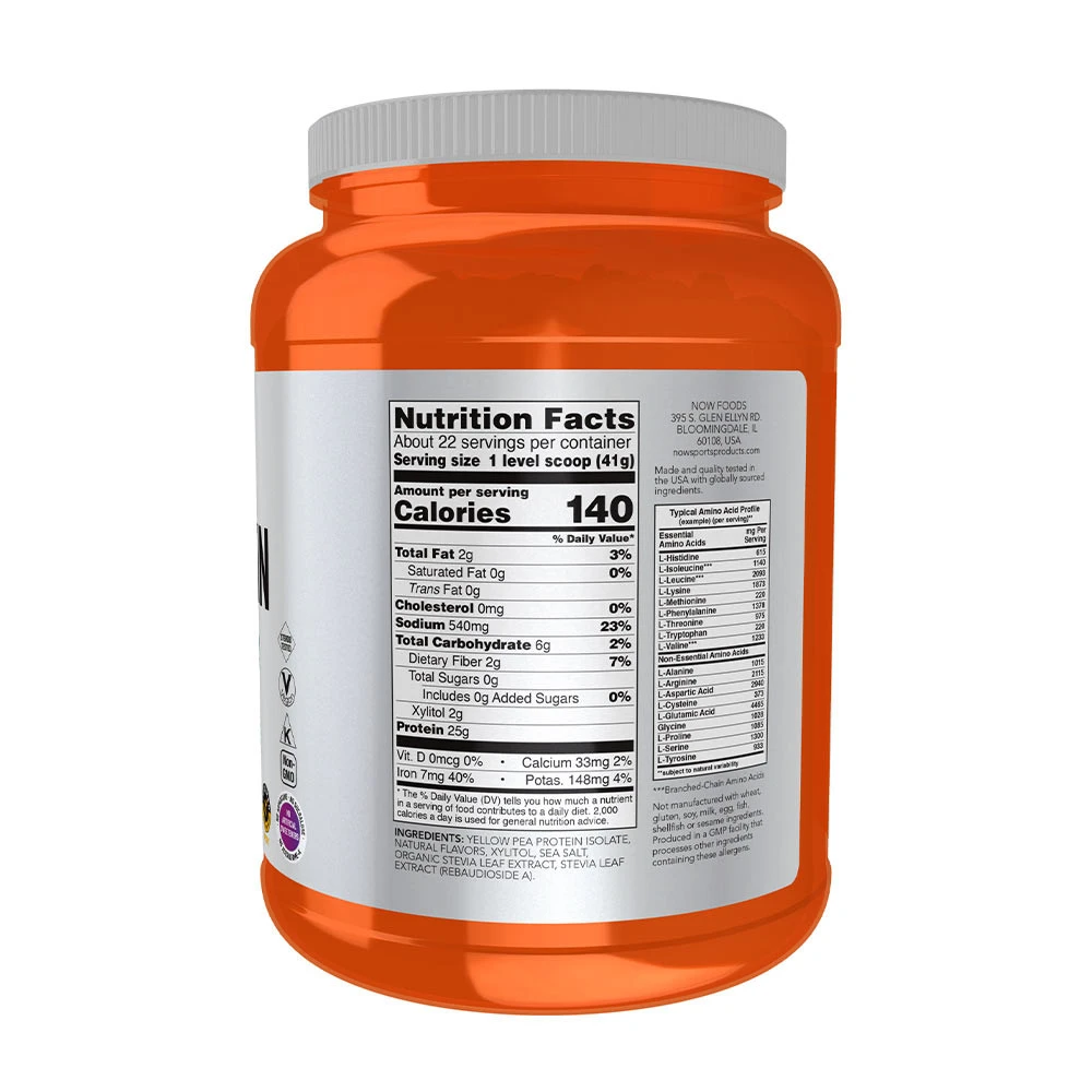 NOW Foods - Erbsenprotein Vanille-Toffee - 907g – Bild 4