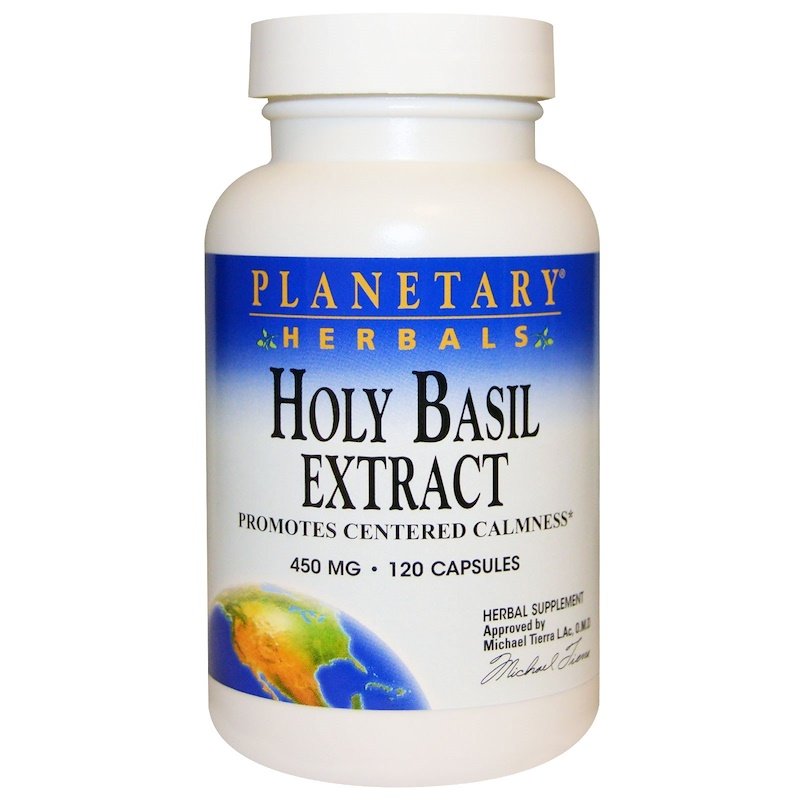 Planetary Herbals Heiliges Basilikum-Extrakt 450 mg, 120 Kapseln – Bild 2