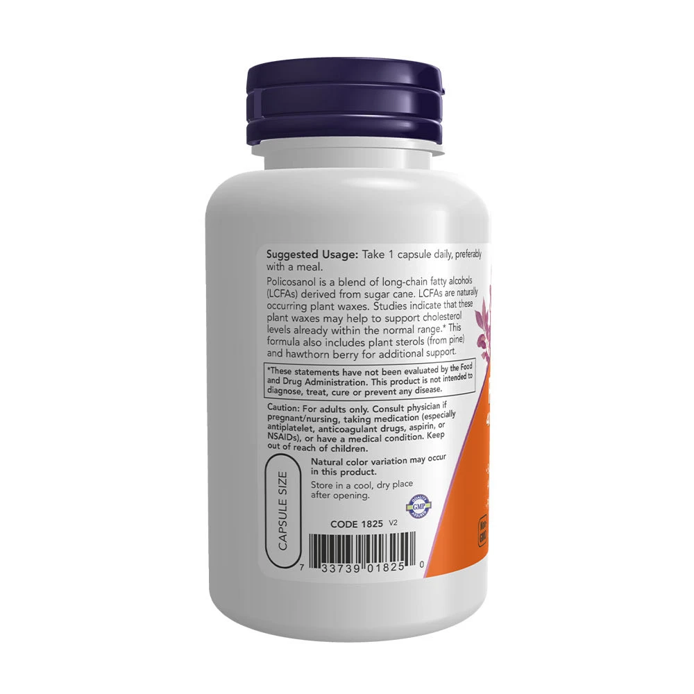 NOW Foods - Policosanol, 40 mg Extra-Stärke - 90 vegetarische Kapseln – Bild 5