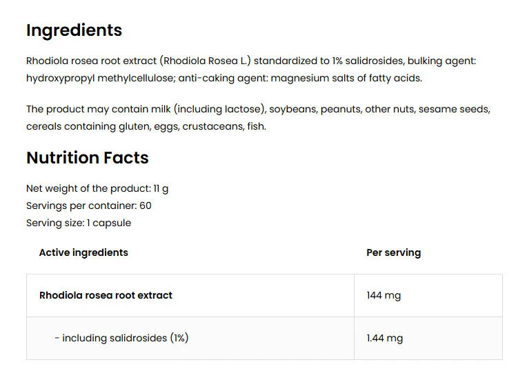 OstroVit - Rhodiola Rosea - 60 vegane Kapseln – Bild 7