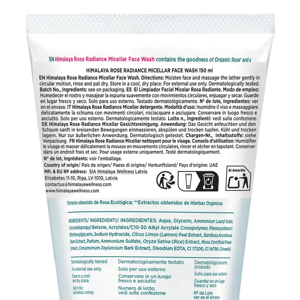 Himalaya - Ökologische Rosenstrahl Mizellen-Gesichtsreiniger - 150 ml – Bild 2