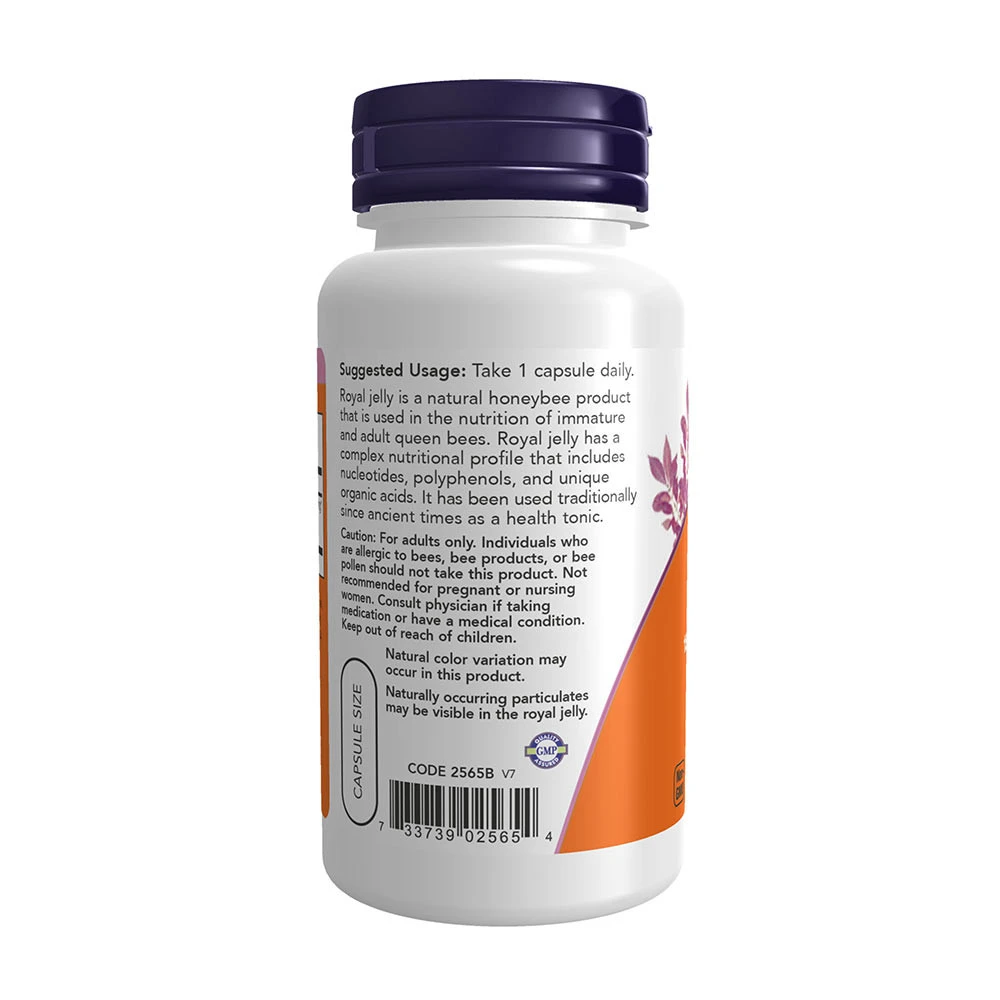 NOW Foods - Königliches Gelee, 1500 mg Äquivalent - 60 Kapseln – Bild 3