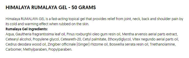 Himalaya - Rumalaya Gel - Tube mit 50 g – Bild 2