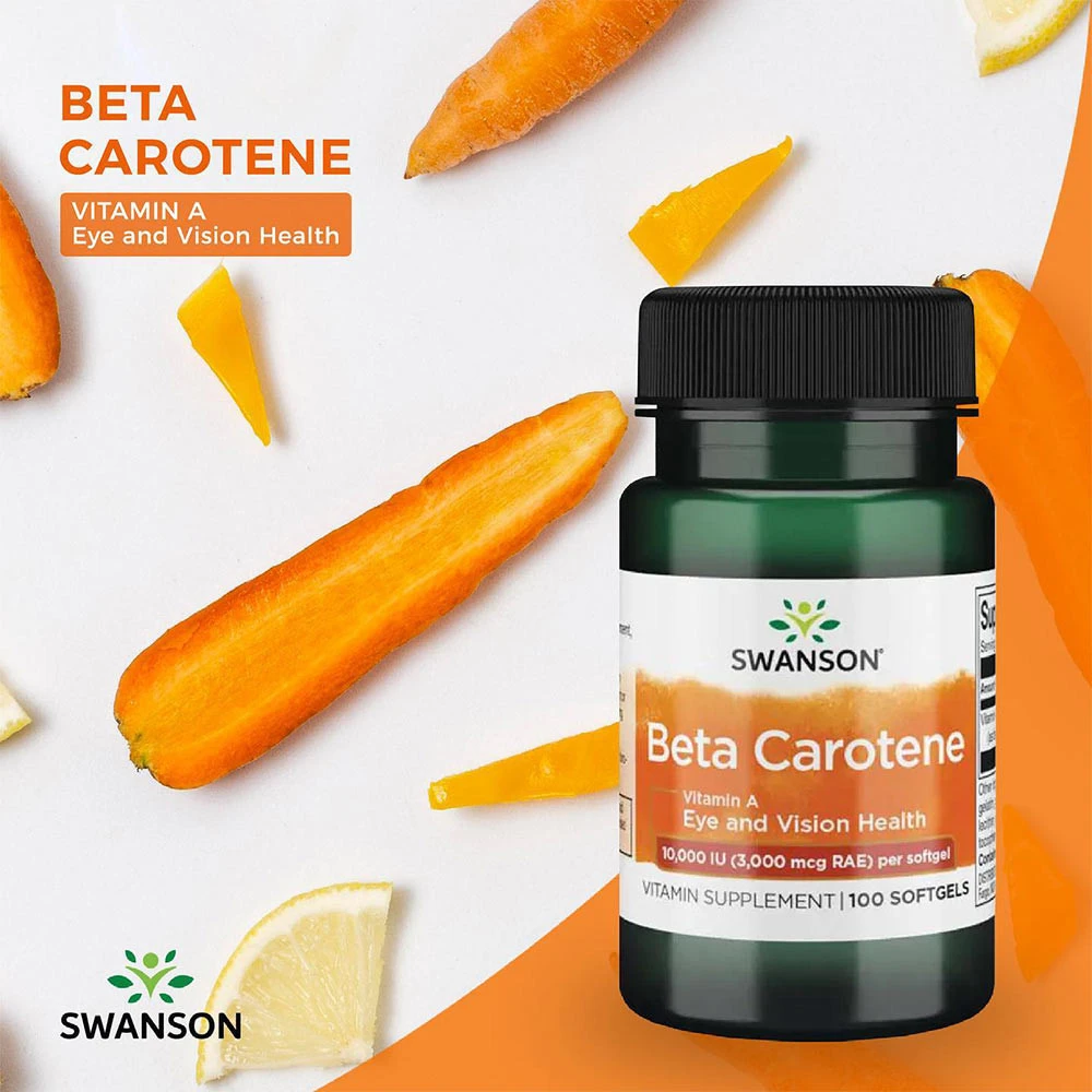 Swanson - Beta-Carotin (Vitamin A), 10.000 IE - 100 Weichkapseln – Bild 9