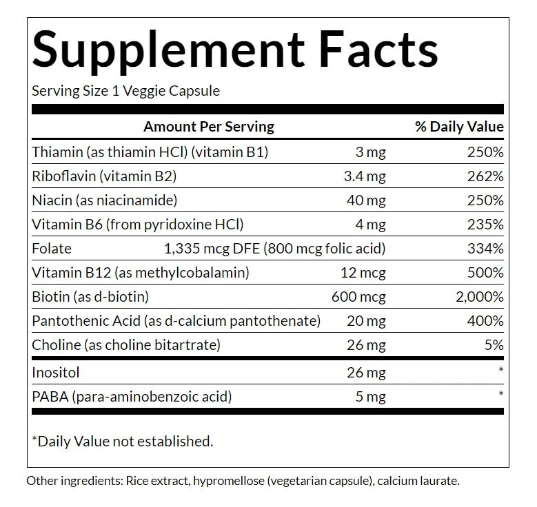 Swanson - B-Komplex, täglich - 100 Kapseln – Bild 6