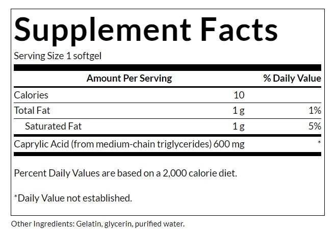 Swanson - Caprylsäure, 600 mg - 60 Weichkapseln: Nahrungsergänzungsmittel für eine gesunde Darmflora – Bild 2