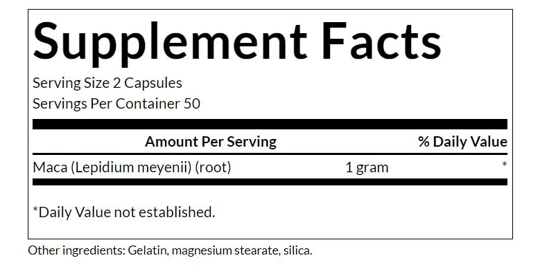 Swanson - Maca, 500 mg - 100 Kapseln – Bild 3