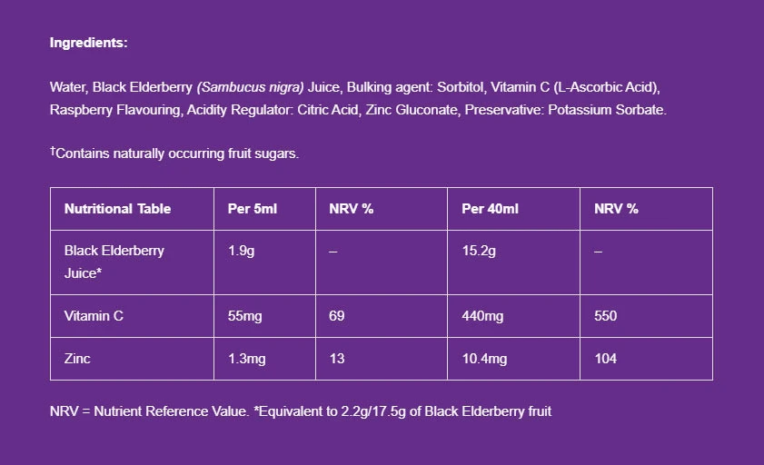 Sambucol - Sambucol Immuno Forte zuckerfreie Flüssigkeit (120 ml, Schwarzer Holunder) – Bild 4