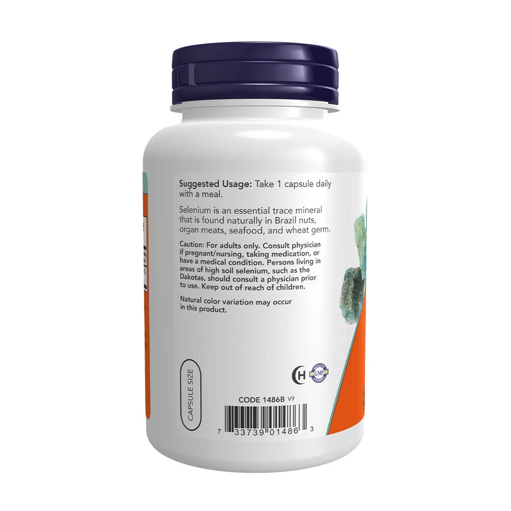 NOW Foods - Selen, 200 mcg - 180 Kapseln – Bild 6