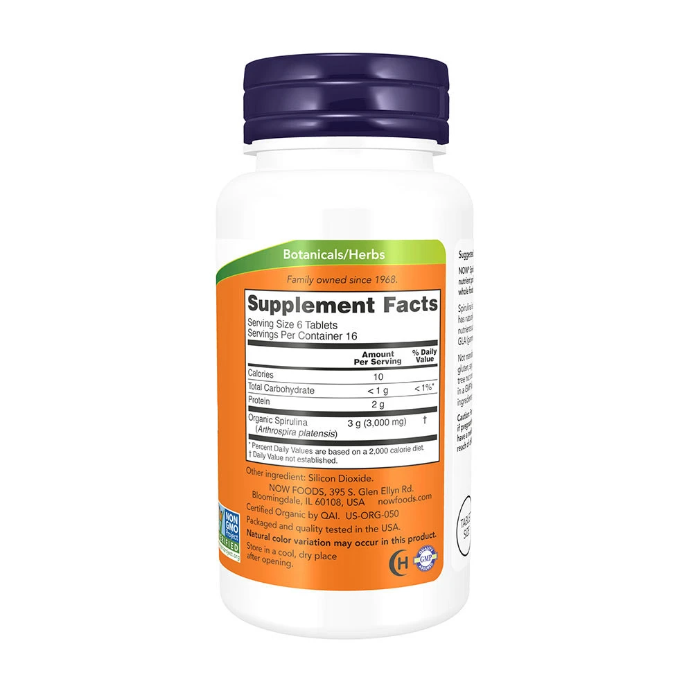 NOW Foods - Bio-Spirulina, 500 mg - 100 Tabletten: Gesundes Superfood aus kontrolliert biologischem Anbau – Bild 5