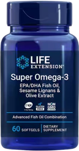 Super Omega-3 Plus EPA/DHA Fish Oil with Sesame Lignans & Olive Extract Softgels