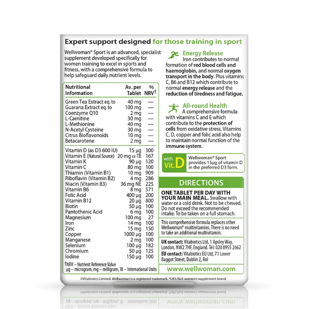 Vitabiotics - Wellwoman Sport (30 Tabletten) – Bild 6