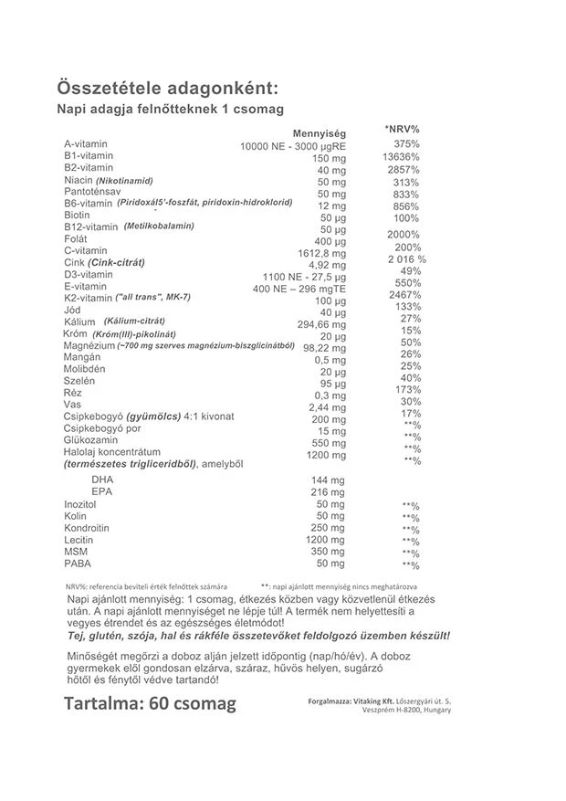 Vitaking - 365 Multivitamin Sportpaket (60 Packungen) – Bild 3