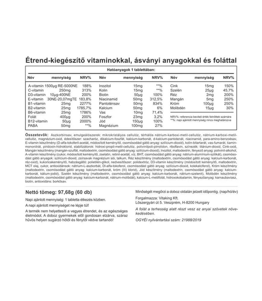 Vitaking - 9-Monats-Multivitamin (60 Tabletten) – Bild 6