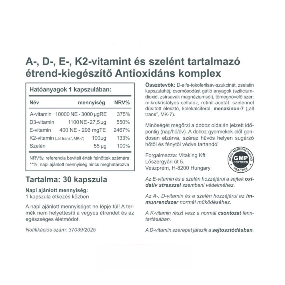 Vitaking - Antioxidantien-Komplex (30 Kapseln) – Bild 2