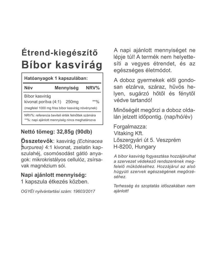 Vitaking - Echinacea Purpurea 250 mg (90 Kapseln) – Bild 2