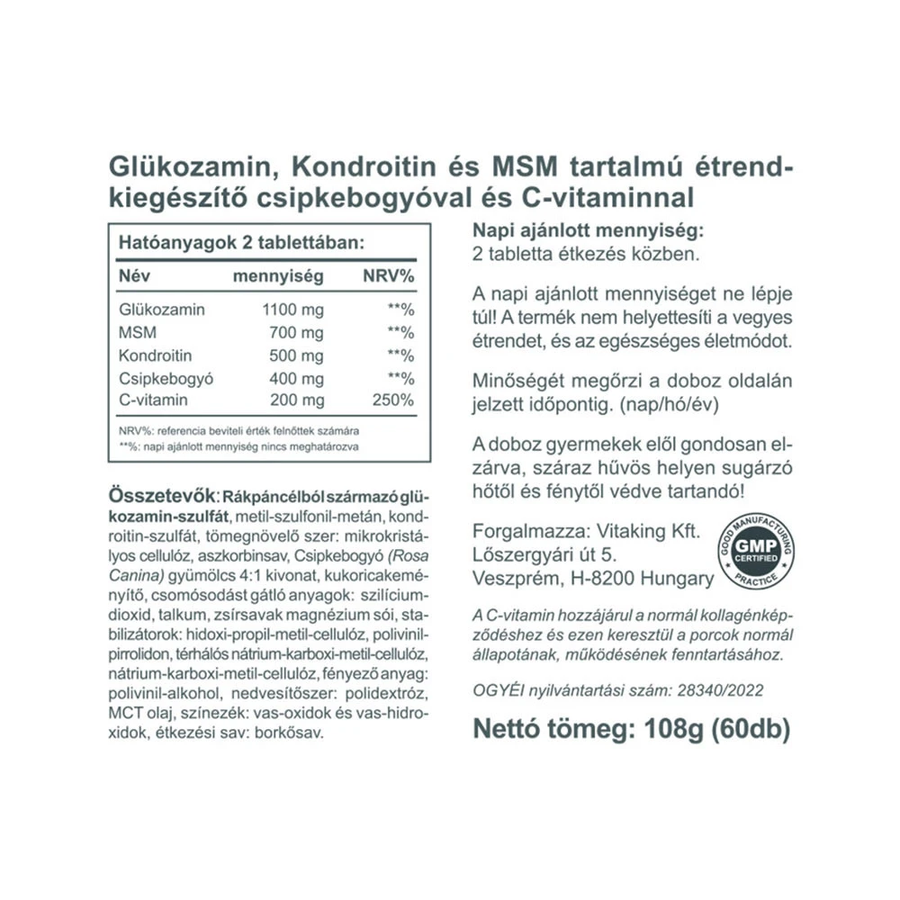 Vitaking - Gelenkformel Glucosamin + Chondroitin + MSM (60 Tabletten) – Bild 4