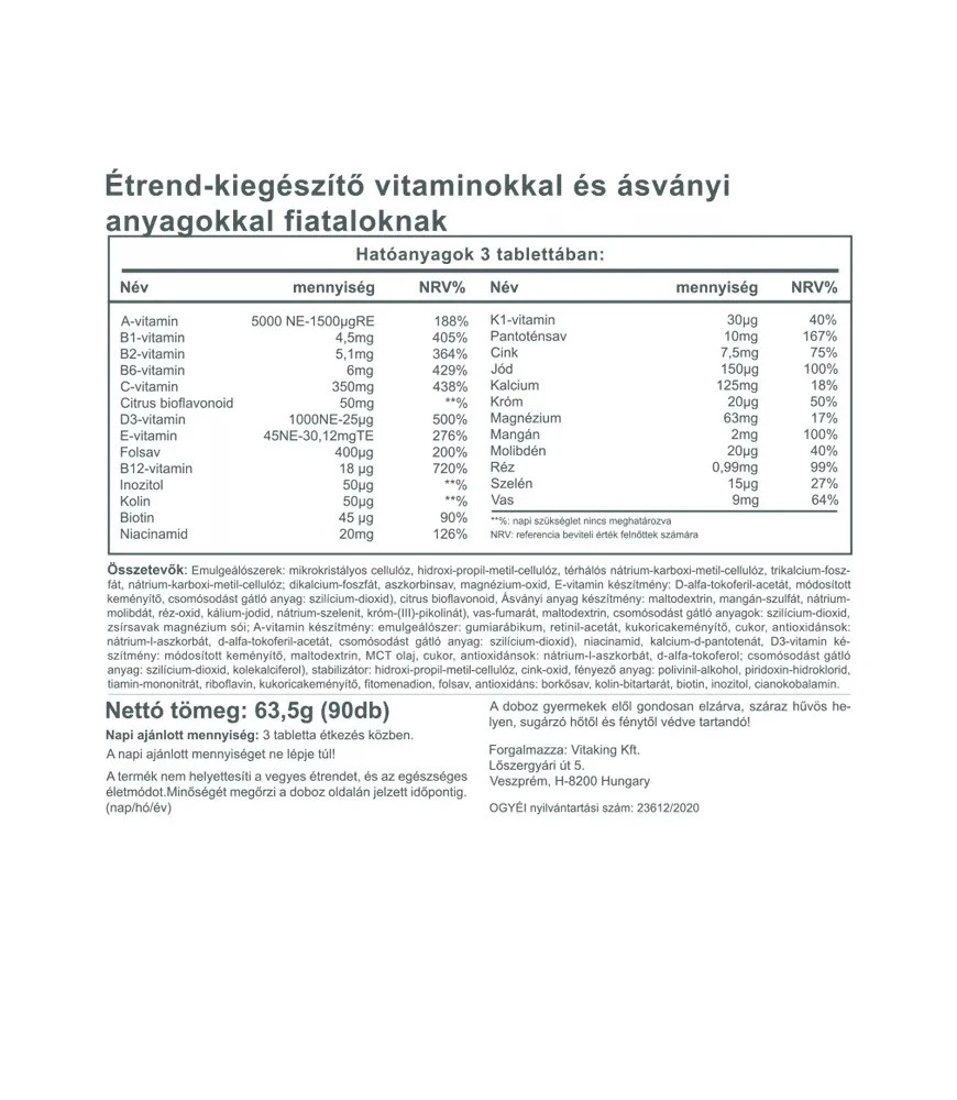 Vitaking - Mega-Vitamin für Jugendliche (90 Tabletten) – Bild 5