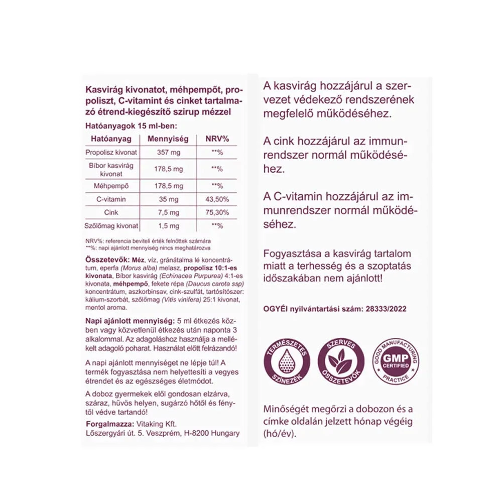 Vitaking - Alkoholfreier Propolis-Sirup mit Gelee Royale (100 ml) – Bild 4